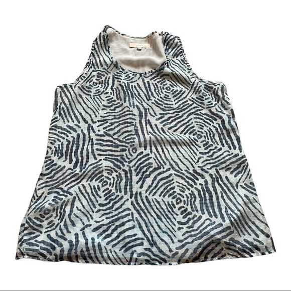 𝅺loft Blue Print Lined Tank Top - Picture 3 of 10